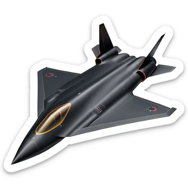 SR-71 Blackbird - Lockheed Martin (Stealth Grey) A sleek, high-speed reconnaissance aircraft with an elongated, needle-like fuselage and a smooth, aerodynamic design. The body is finished in a deep, matte jet-black with subtle panel lines and heat-resistant detailing. Its twin engines are seamlessly integrated into the structure, with sharp, swept-back wings that emphasize speed and stealth. The cockpit canopy is tinted, adding to its mysterious, high-tech aesthetic, while the overall silhouette exudes an aura of unmatched velocity and secrecy. sticker