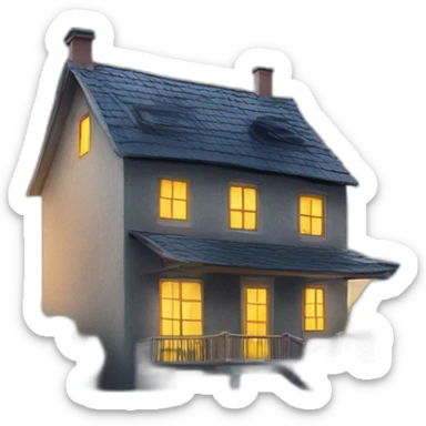 maison sur une falaise avec vue sticker