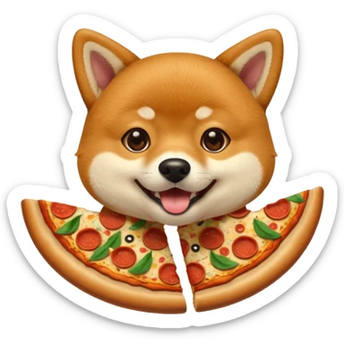 Shiba Jasper eating pizza sticker