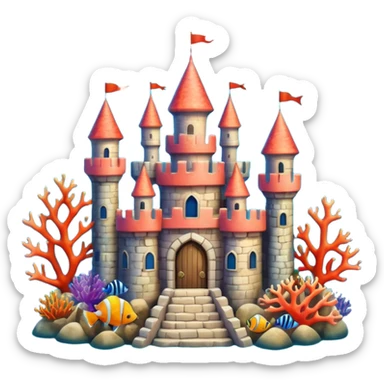 underwater castle sticker