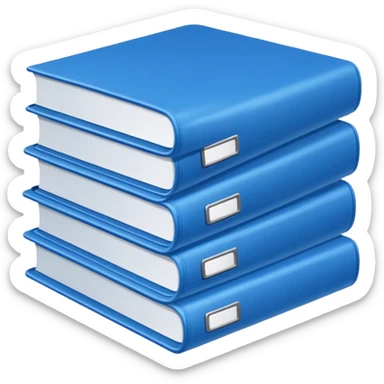 documents with blue cover sticker