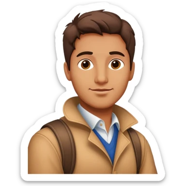 Italian guy in front of Pisa tower sticker