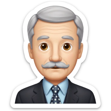 Grandpa with gray mustache & polka-dot tie sticker