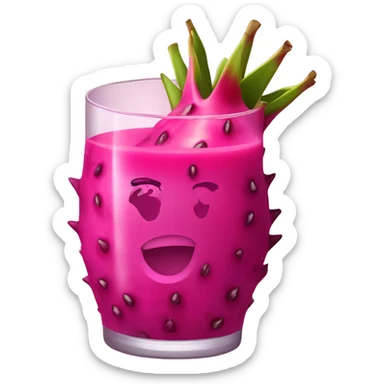 A dragon fruit juice sticker