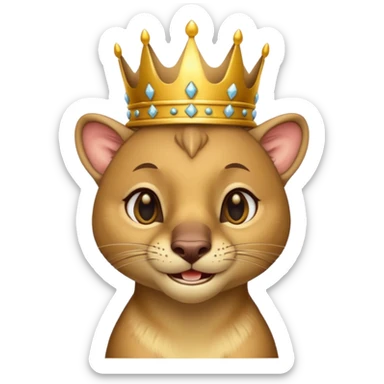 Fossa animal wearing a crown looks arrogantly smiley sticker