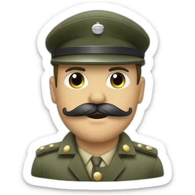 Soldat blanc moustache en brosse à dents noire sticker