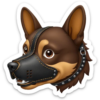 Leather dog’s muzzle sticker