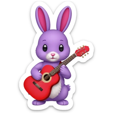 Bonnie the purple bunny holding a red guitar sticker