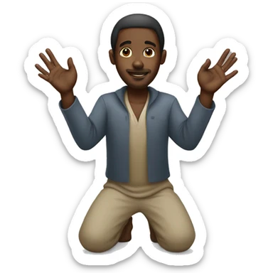 African hebrew man kneeling with open arms sticker