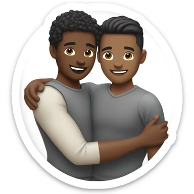 Interracial gay couple  sticker