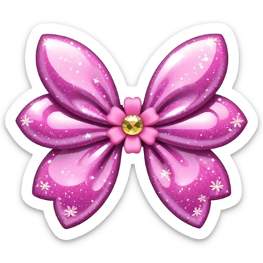 kpop flower bow with glitter sticker