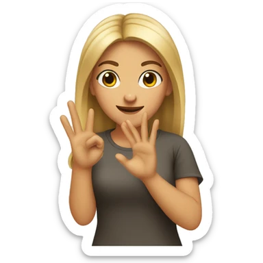 a girl making te italian gesture sticker