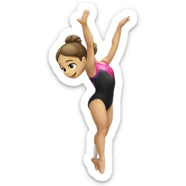 Gymnast on beam sticker