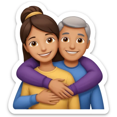 emoji de abrazar a papa y mama sticker
