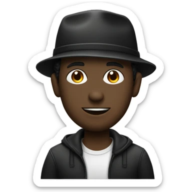 hombre de negro con gorra y mascara negra sticker