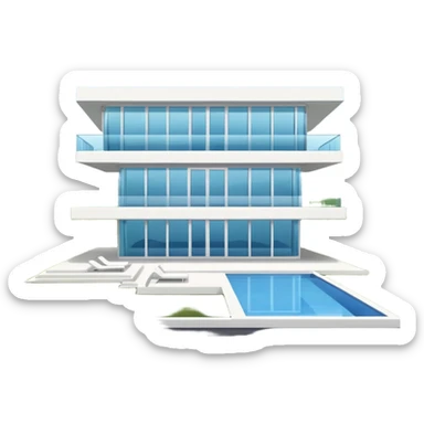 white 3 floor modern luxurious villa sticker