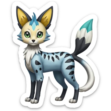 Meloetta-Trico-Silvally-Nargacuga-Sergal-Serval-Cresselia-Fakémon-creature-hybrid sticker
