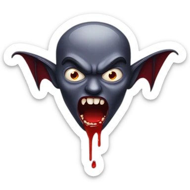 A vampire with fangs dripping blood sticker
