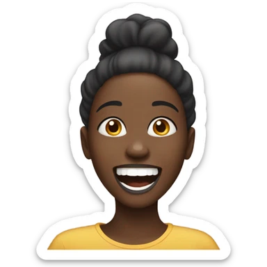 Black girl laughing hysterically  sticker