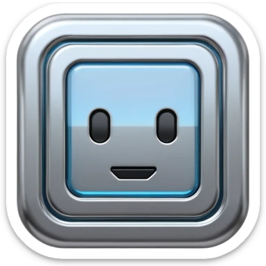 A futuristic microchip emoji made of polished silver chrome, minimal circuit details, smooth metallic surface, soft lighting, iOS emoji style, centered, clean white background sticker