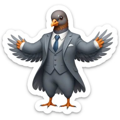Pigeon in Suit Levitating sticker