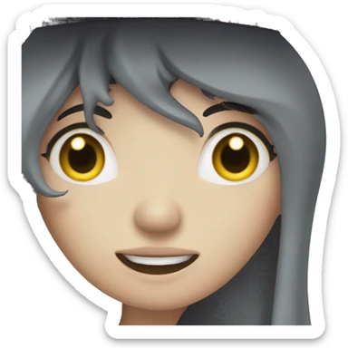 Pale Long Dark Hair Witch gossiping sticker