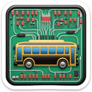 échange informations entre deux cartes électroniques ou l'on voir deux fils qui fonrt  le bus sticker