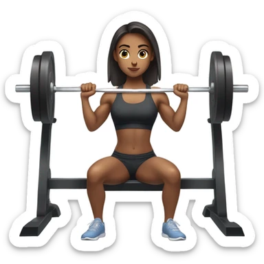Gym girl benchpress  sticker