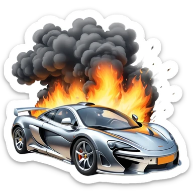sorayama mclaren car crash fire and smoke explodsion  sticker