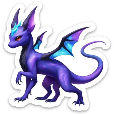 Shiny Ethereal Celestial Nebulae Salandit-Noivern-Espeon-Hybrid (Full body) sticker
