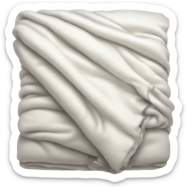 White cozy Folded winter blanket  sticker
