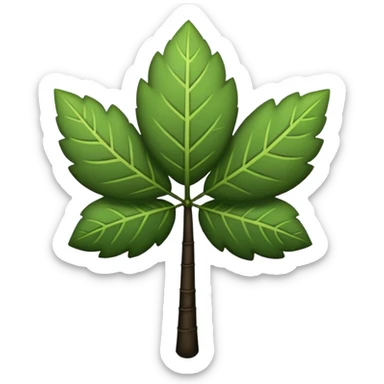 Trébol completamente negro cinco hojas  sticker