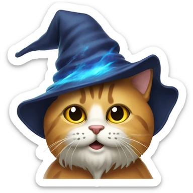 a cool cat wizard sticker