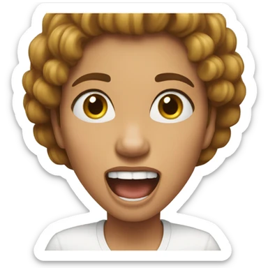 Woman yelling “go baby!” sticker