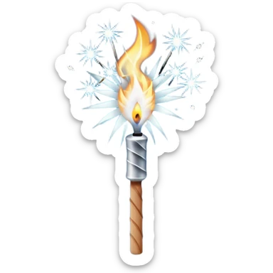 white sparkler on a stick sticker