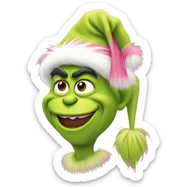 Pink grinch sticker