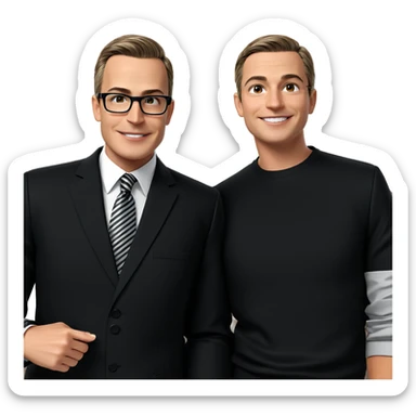smiling boys in formal wear sticker