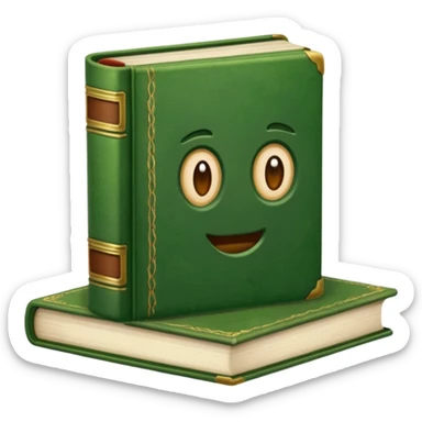 e livros em tons de verde musgo sticker