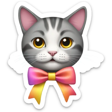 Cat with bow sticker