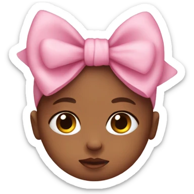 Newborn with pink bow sticker