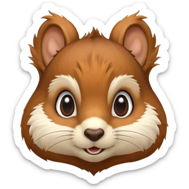 Squirrel face emoji with tail behind it sticker