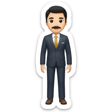 full body manly Tom Buchanan from The Great Gatsby, black hair, not too bushy mustache sticker