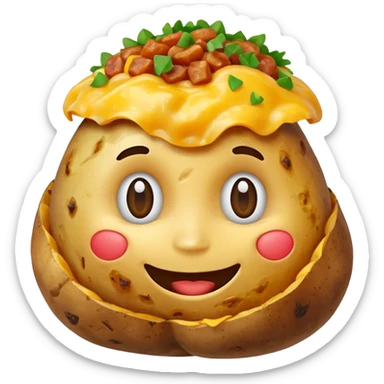 Happy loaded baked potato smiling sticker