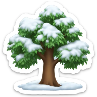 snowy tree sticker