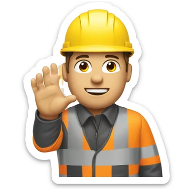 create construction safety officer showing hand with 5 fingers  sticker