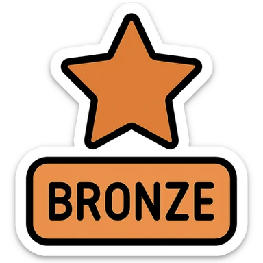 bronze rating symbol, metallic bronze color, simple, iconic, suitable for rating systems sticker
