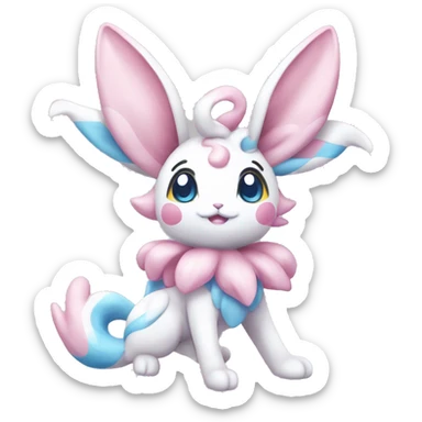 Kawaii Gorgeous Beautiful Pretty Shiny Sparkly Sylveon-Pokémon full body sticker