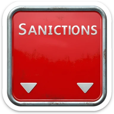 
red road sign with the inscription sanctions sticker