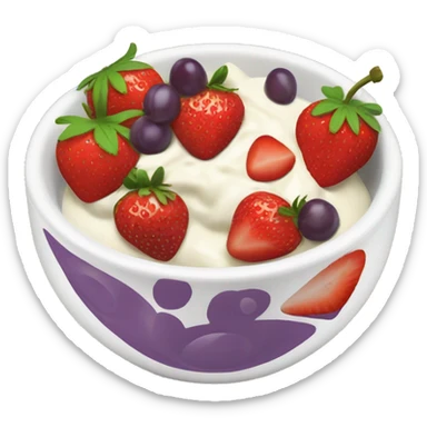 fruit yogurt bowl with strawberries and grapes sticker