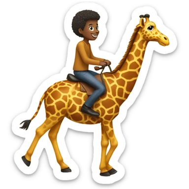 Person riding a giraffe sticker